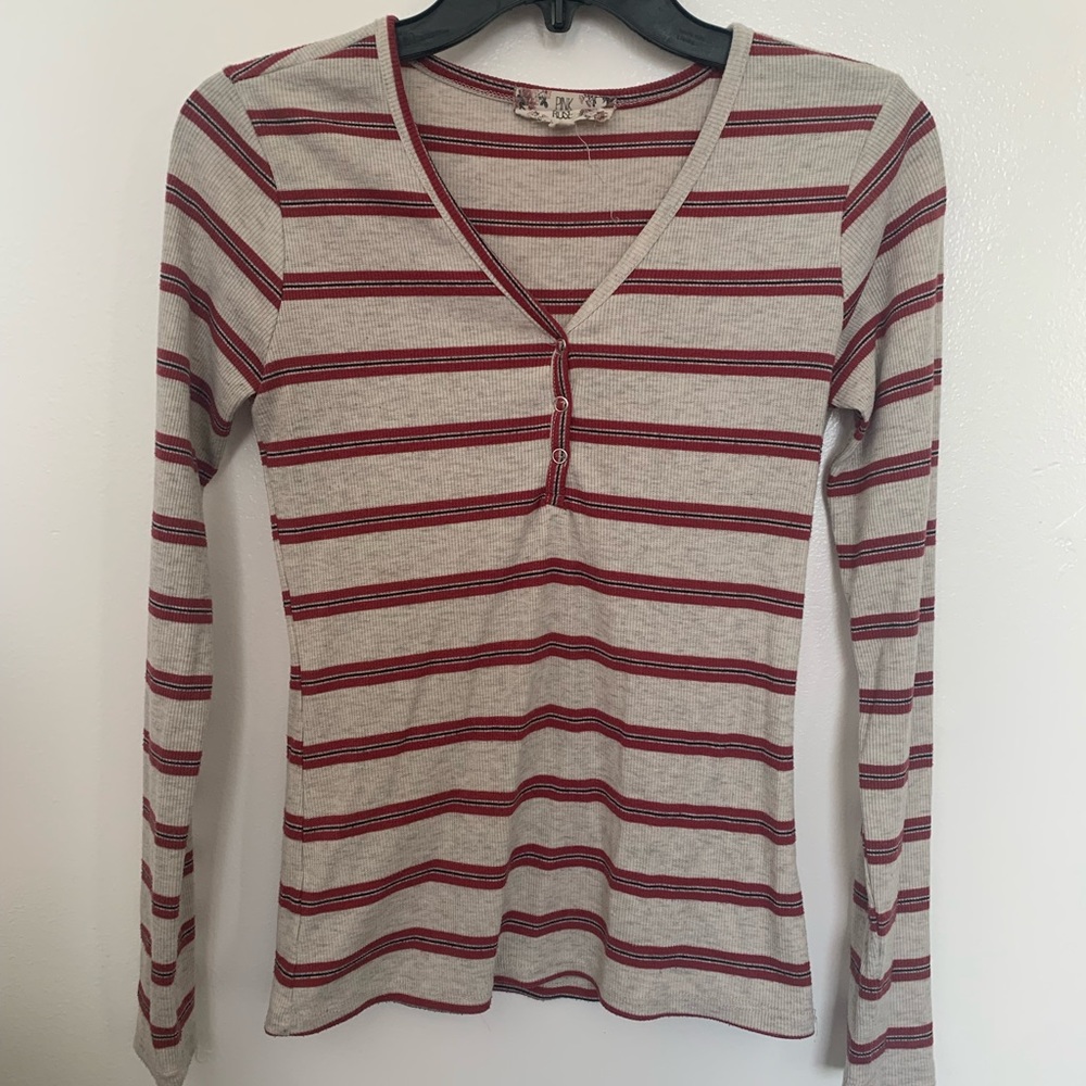 Pink Rose Striped Tee
